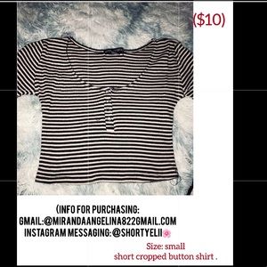 short cropped stripped shirt